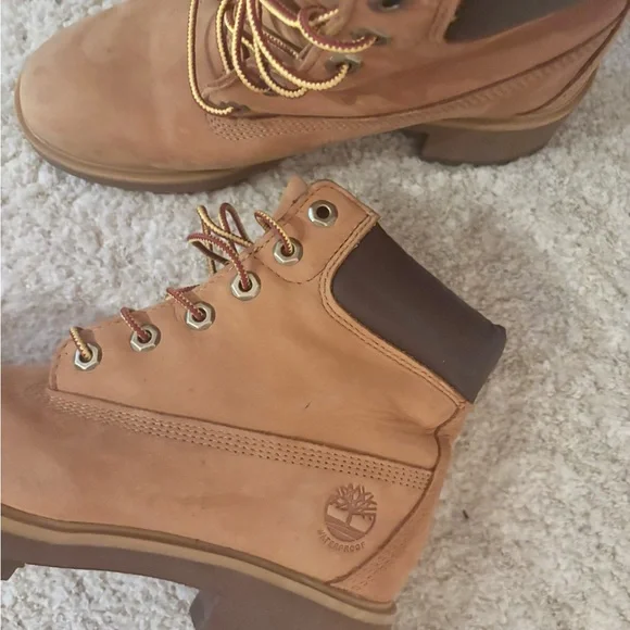 Timberland Heeled Kinsley Waterproof Boots In Wheat Size 8 - Picture 7 of 8